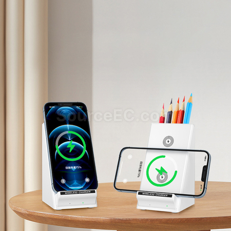 Customization 15W Wireless Charger With Pen Holder Promotional Products