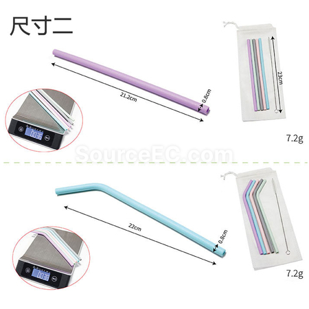 Customization Silicone Straw with Bag Promotional Products