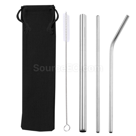 Customization Straw Set with Pouch Promotional Products