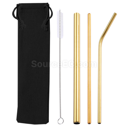 Customization Straw Set with Pouch Promotional Products