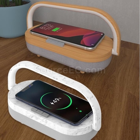 Customization Wireless Charging Led night Light Charging Bluetooth Speaker Promotional Products