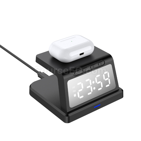 Customization Wireless Charger Three-In-One Lamp Clock Promotional Products
