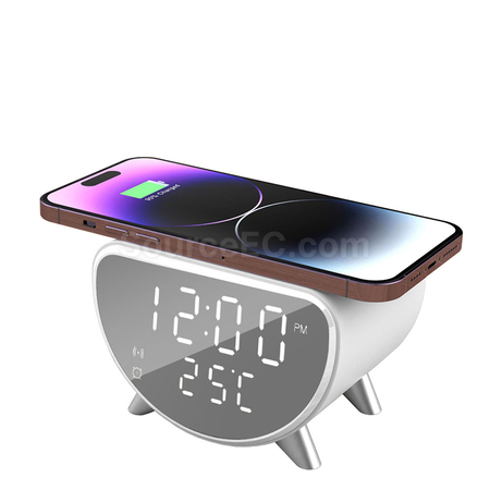 Customization Multifunctional Wireless Charging Temperature Alarm Clock Promotional Products