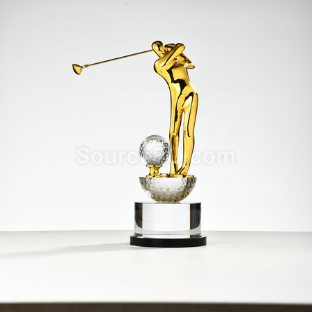 Customization Golf Crystal Trophy Promotional Products