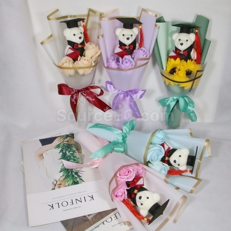 Customization Graduation Bear Flower Bouquet Promotional Products