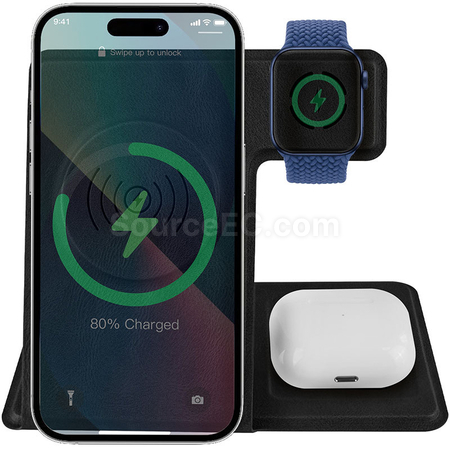 Customization Folding Wireless Charging Leather Phone Holder Promotional Products