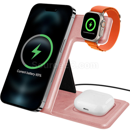 Customization Folding Wireless Charging Leather Phone Holder Promotional Products