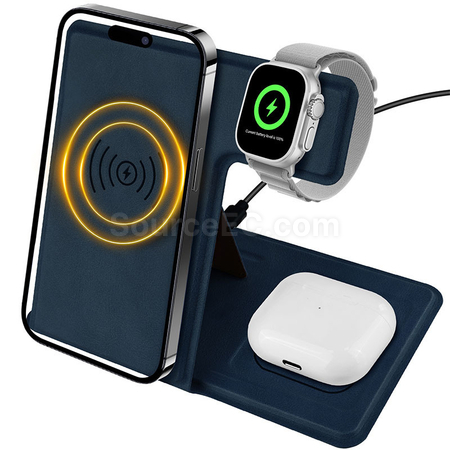Customization Folding Wireless Charging Leather Phone Holder Promotional Products