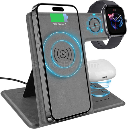 Customization Folding Wireless Charging Leather Phone Holder Promotional Products