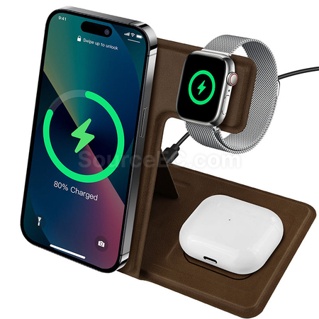 Customization Folding Wireless Charging Leather Phone Holder Promotional Products