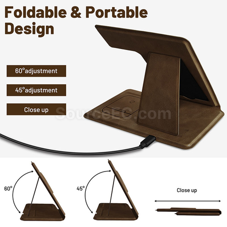 Customization Folding Wireless Charging Leather Phone Holder Promotional Products