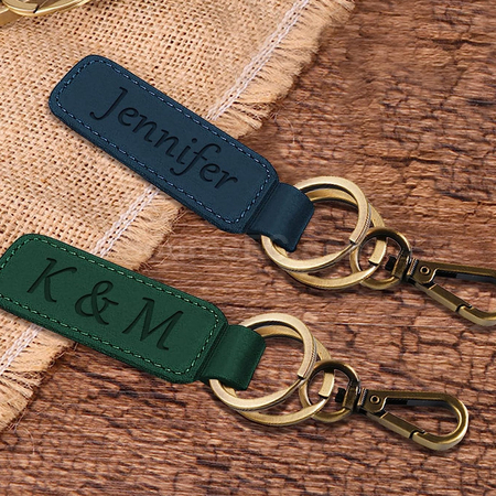 Customization PU Double Ring Key Chain Promotional Products