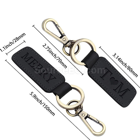 Customization PU Double Ring Key Chain Promotional Products