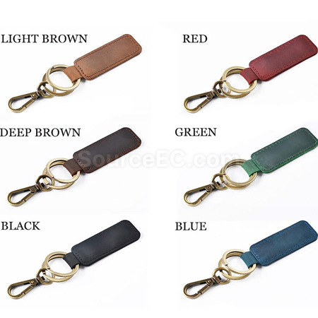 Customization PU Double Ring Key Chain Promotional Products