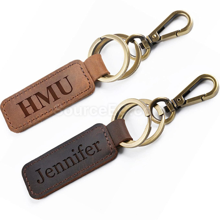 Customization PU Double Ring Key Chain Promotional Products