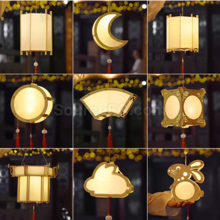 Customization Mid Autumn Festival Handheld Lantern DIY Material Pack Promotional Products