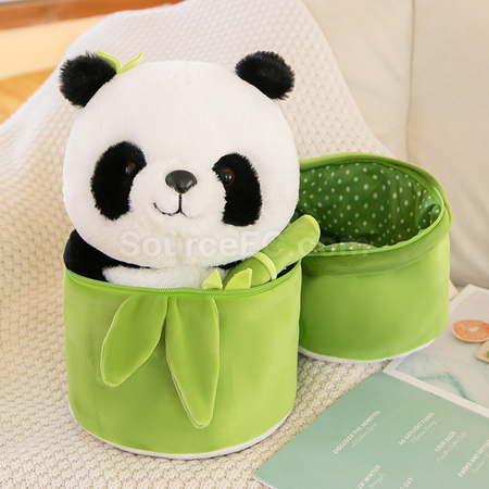 Customization Panda Hugging Bamboo Doll Promotional Products