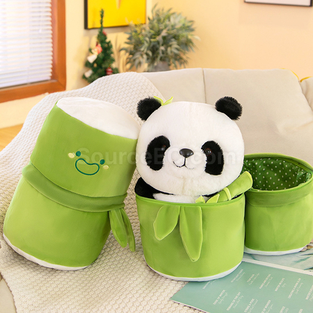 Customization Panda Hugging Bamboo Doll Promotional Products