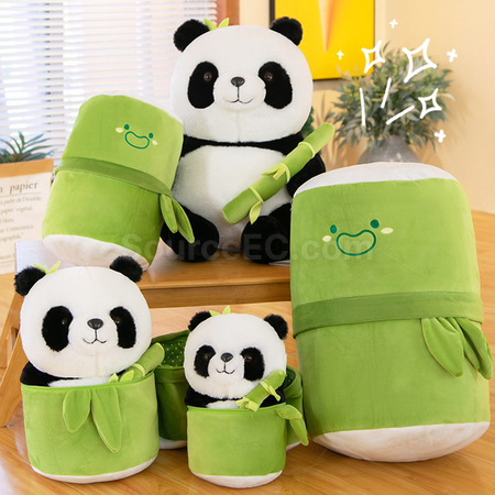 Customization Panda Hugging Bamboo Doll Promotional Products