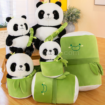 Customization Panda Hugging Bamboo Doll Promotional Products