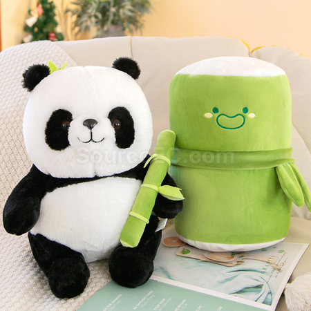 Customization Panda Hugging Bamboo Doll Promotional Products