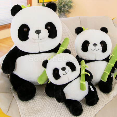 Customization Panda Hugging Bamboo Doll Promotional Products