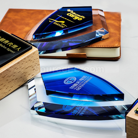 Customization Shield Crystal Trophy Promotional Products