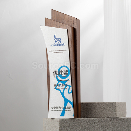 Customization Solid Wood Crystal Trophy Promotional Products