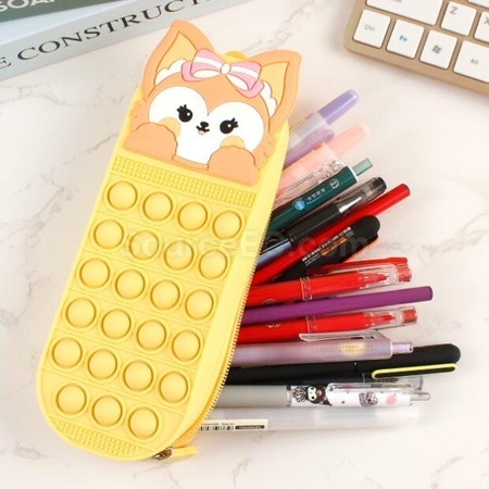 Customization Rodent Exterminator 3D Decompression Large Capacity Soft Silicone Pen Case Promotional Products