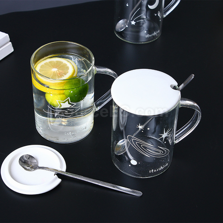 Customization Glass Cup With Lid Promotional Products