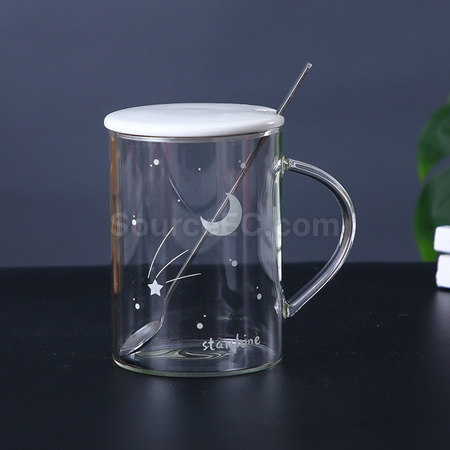 Customization Glass Cup With Lid Promotional Products