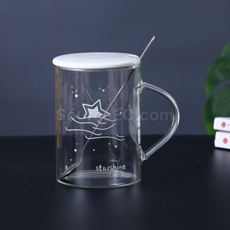 Customization Glass Cup With Lid Promotional Products