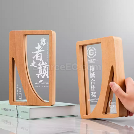 Customization Solid Wood Crystal Trophy Promotional Products