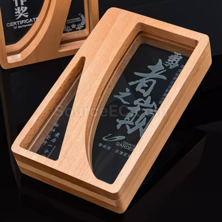 Customization Solid Wood Crystal Trophy Promotional Products