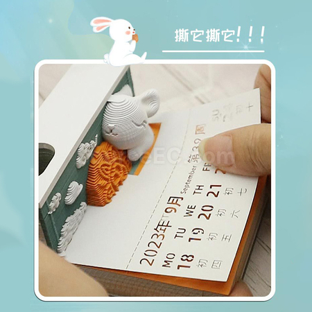 Customization Mid-Autumn Festival Creative 3D Moon Cake Paper Carving Note Paper Promotional Products