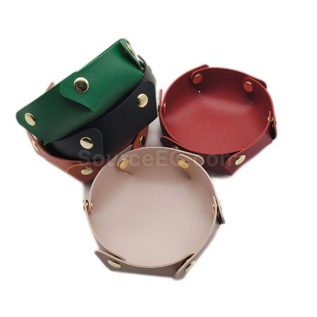Customization Circular PU leather storage box Promotional Products