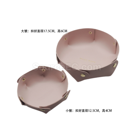 Customization Circular PU leather storage box Promotional Products