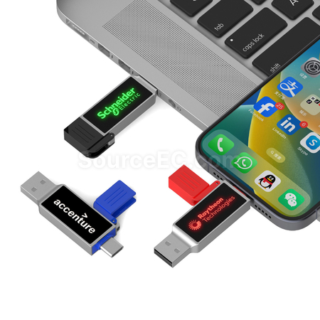 Customization Type-C USB Flash Drive with Lighting Logo Promotional Products