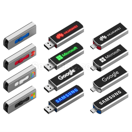 Customization Type-C USB Flash Drive with Lighting Logo Promotional Products