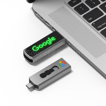 Customization Type-C USB Flash Drive with Lighting Logo Promotional Products