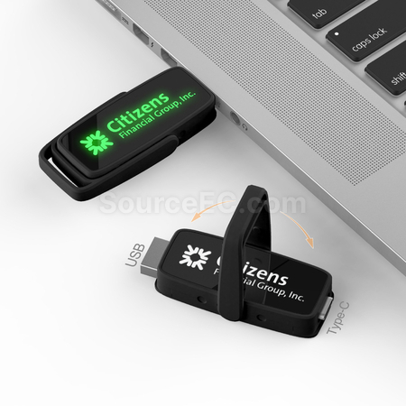 Customization Type-C USB Flash Drive with Lighting Logo Promotional Products