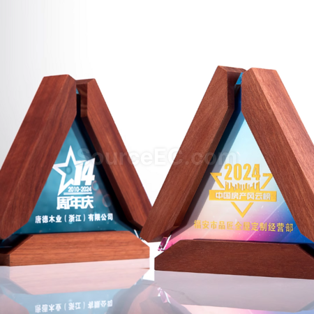 Customization Solid Wood Crystal Award Promotional Products