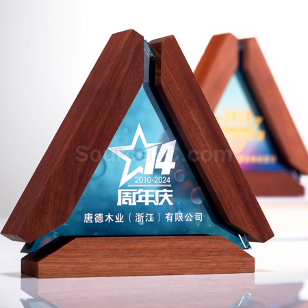 Customization Solid Wood Crystal Award Promotional Products