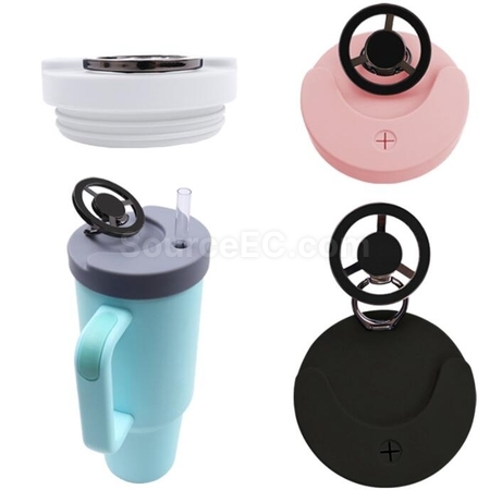 Customization Magnetic Leak-Proof sealed Mobile Phone Holder Multifunctional Silicone Cup Cover Stainless Steel Cup Promotional Products