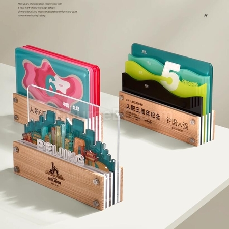 Customization Multi-Layered Spliced ​​Acrylic Solid Wood Series Trophies Promotional Products