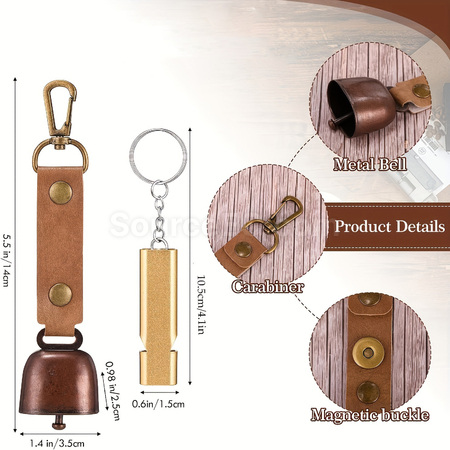 Customization Outdoor Hiking Bear Bell Backpack Pendant with Whistle Promotional Products