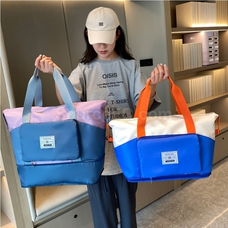 Customization Large-Capacity Color-Blocked Folding Travel Bag Promotional Products