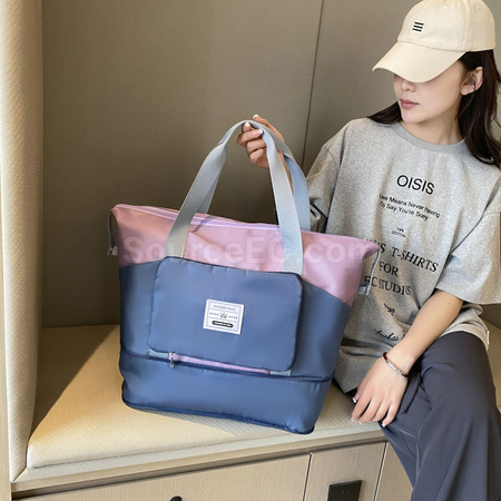 Customization Large-Capacity Color-Blocked Folding Travel Bag Promotional Products