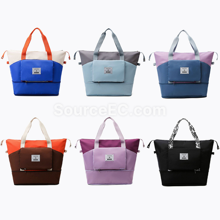 Customization Large-Capacity Color-Blocked Folding Travel Bag Promotional Products