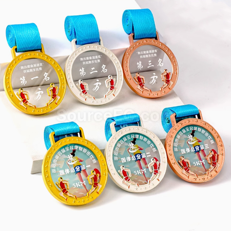 Customization Marathon Metallic Crystal Medal Promotional Products